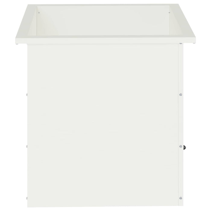 Jardinieră de grădină cu LED Alb 50 x 50 x 48 cm Oțel - WALTI WALTI