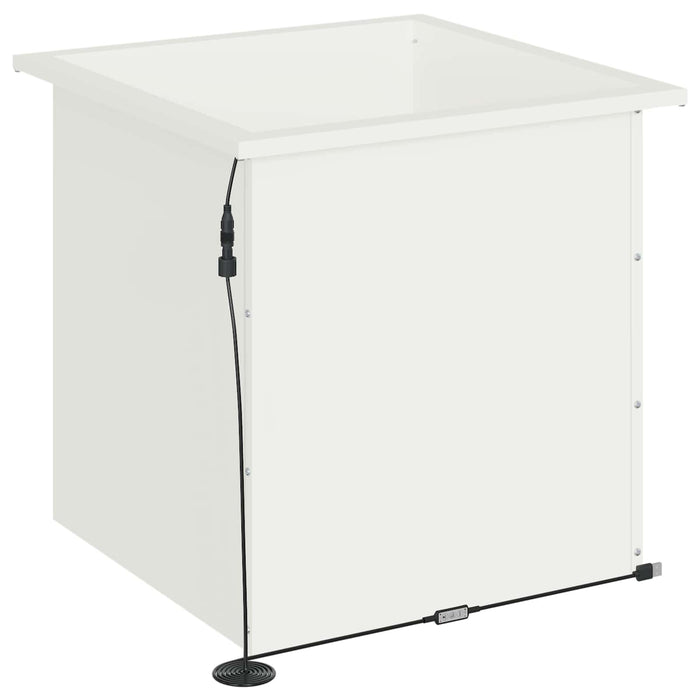 Jardinieră de grădină cu LED 2 buc. Alb 50 x 50 x 48 cm Oțel - WALTI WALTI