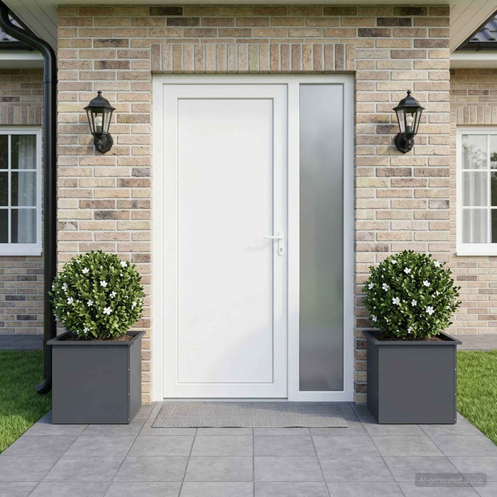 Jardinieră de grădină cu LED 2 buc. Antracit 50 x 50 x 48 cm WALTI