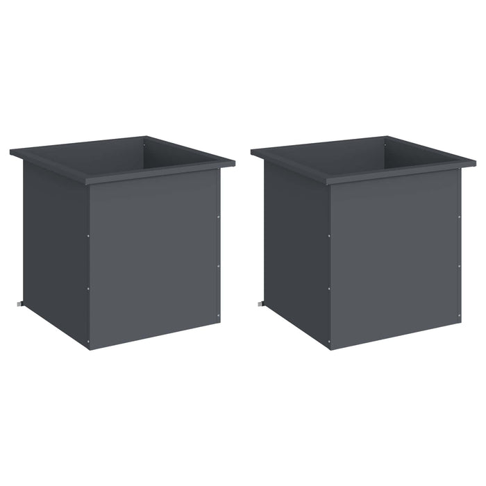Jardinieră de grădină cu LED 2 buc. Antracit 50 x 50 x 48 cm WALTI