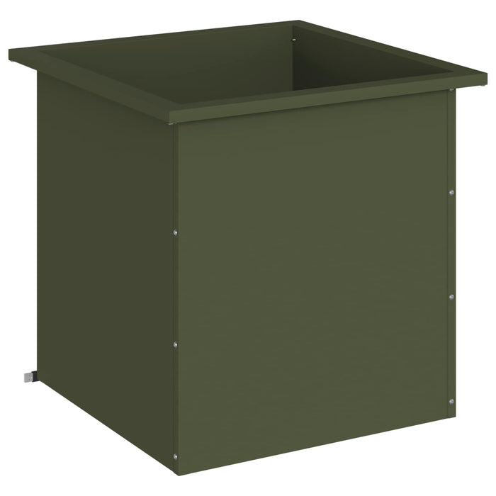 Jardinieră de grădină cu LED Verde măsliniu 50 x 50 x 48 cm - WALTI WALTI