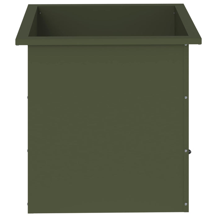 Jardinieră de grădină cu LED Verde măsliniu 50 x 50 x 48 cm - WALTI WALTI