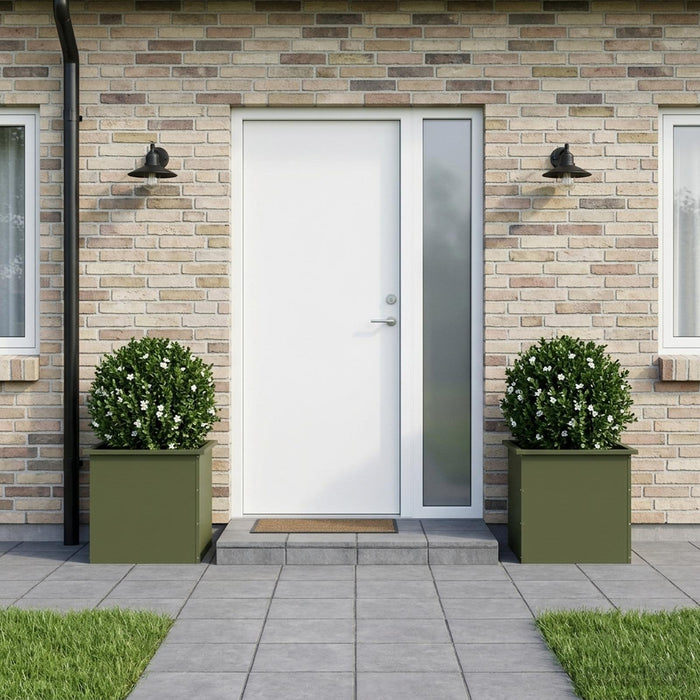 Jardinieră de grădină cu LED 2 buc. Verde măsliniu - WALTI WALTI