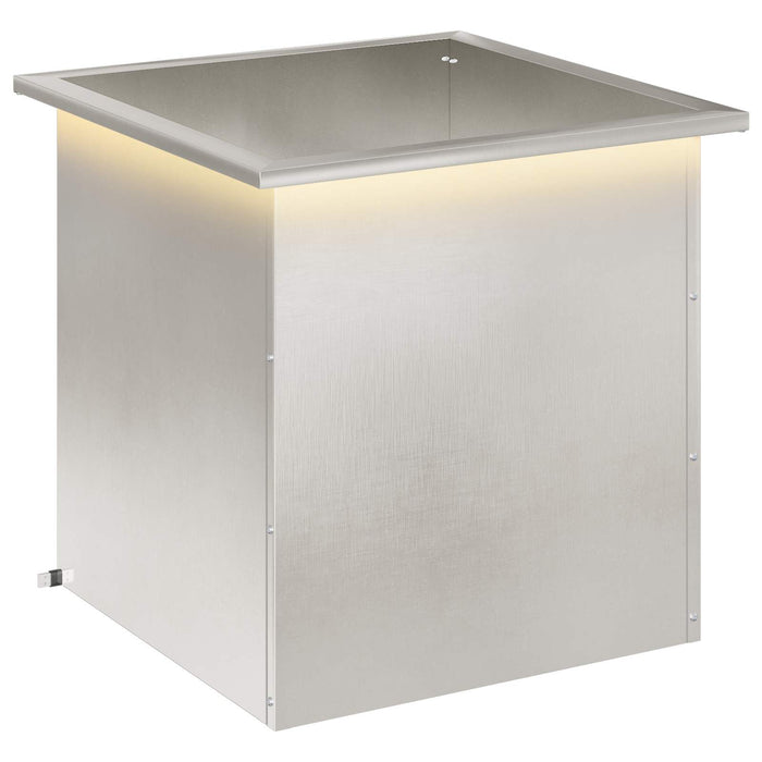Jardinieră de grădină cu LED Argintiu 50 x 50 x 48 cm - WALTI WALTI