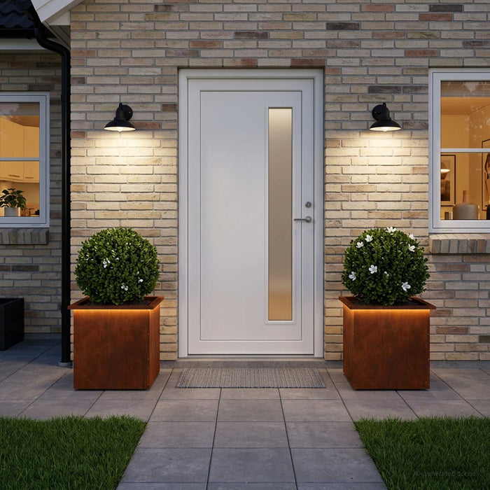 Jardinieră de grădină cu LED 2 buc. Ruginit 50 x 50 x 48 cm WALTI