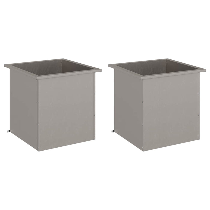 Jardinieră de grădină cu LED 2 buc. Ruginit 50 x 50 x 48 cm WALTI