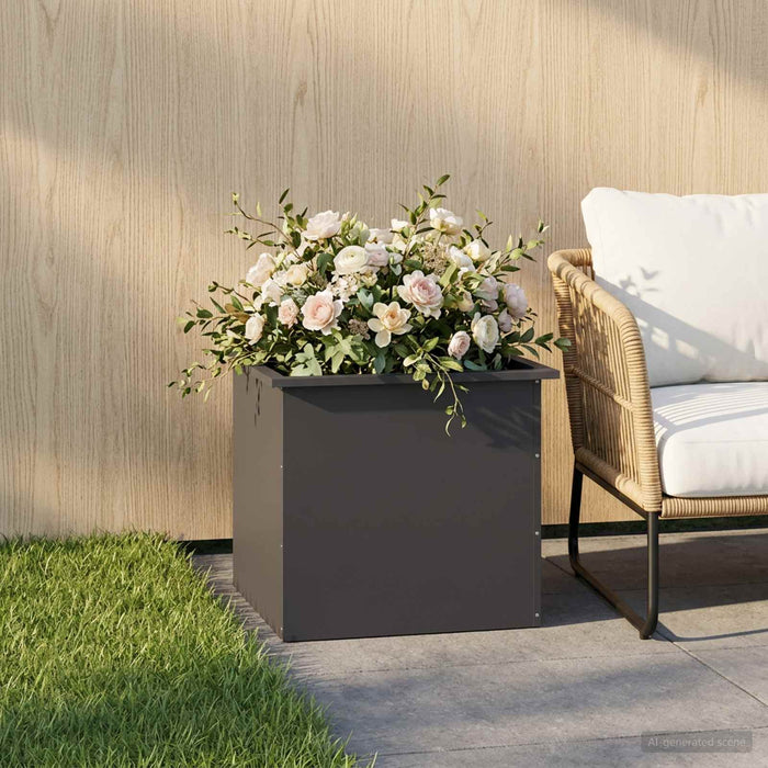 Jardinieră de grădină cu LED Negru 50 x 60 x 48 cm Oțel - WALTI WALTI