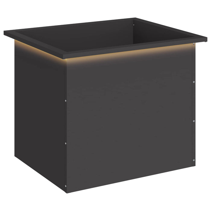 Jardinieră de grădină cu LED Negru 50 x 60 x 48 cm Oțel - WALTI WALTI