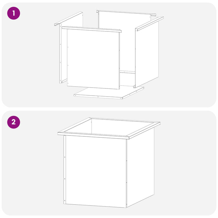 Jardinieră de grădină cu LED 2 buc. Negru 50 x 60 x 48 cm Oțel - WALTI WALTI