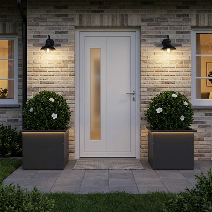 Jardinieră de grădină cu LED 2 buc. Negru 50 x 60 x 48 cm Oțel - WALTI WALTI