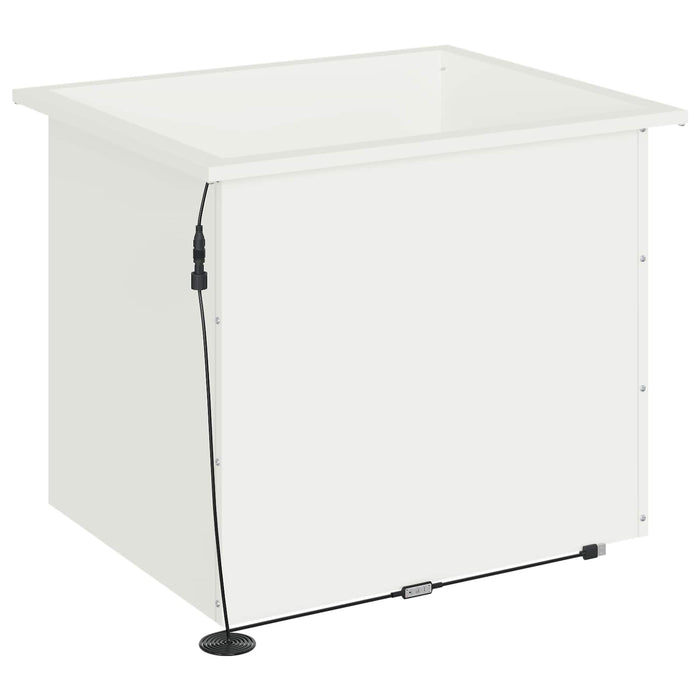 Jardinieră de grădină cu LED 2 buc. Alb 50 x 60 x 48 cm Oțel - WALTI WALTI