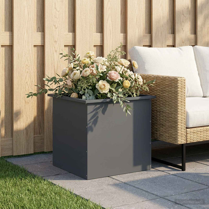 Jardinieră de grădină cu LED Antracit 50 x 60 x 48 cm Oțel WALTI