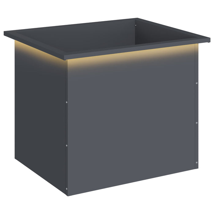 Jardinieră de grădină cu LED Antracit 50 x 60 x 48 cm Oțel WALTI