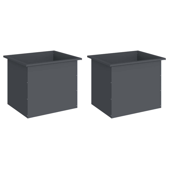 Jardinieră de grădină cu LED 2 buc. Antracit 50 x 60 x 48 cm WALTI
