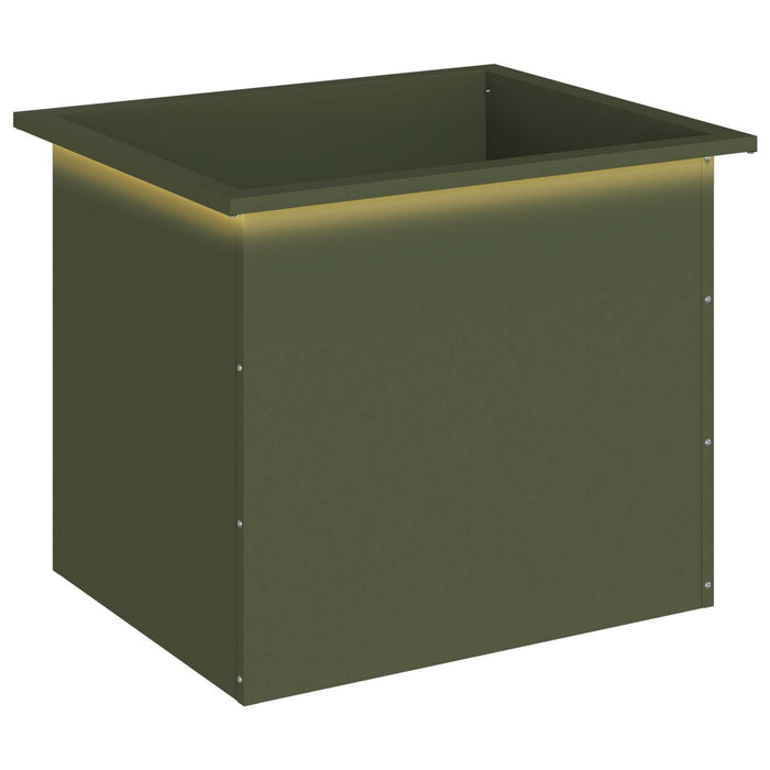 Jardinieră de grădină cu LED Verde măsliniu 50 x 60 x 48 cm - WALTI WALTI
