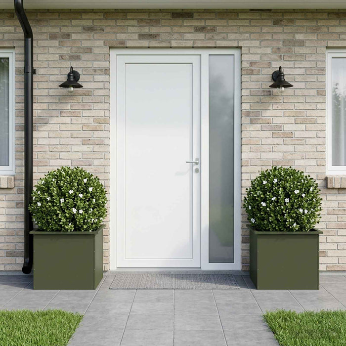 Jardinieră de grădină cu LED 2 buc. Verde măsliniu - WALTI WALTI