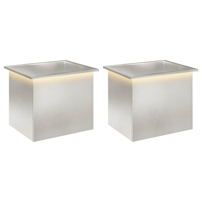 Jardinieră de grădină cu LED 2 buc. Argintiu 50 x 60 x 48 cm WALTI
