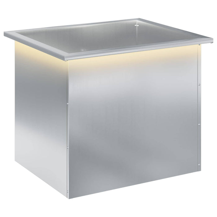 Jardinieră de grădină cu LED Argintiu 50 x 60 x 48 cm - WALTI WALTI