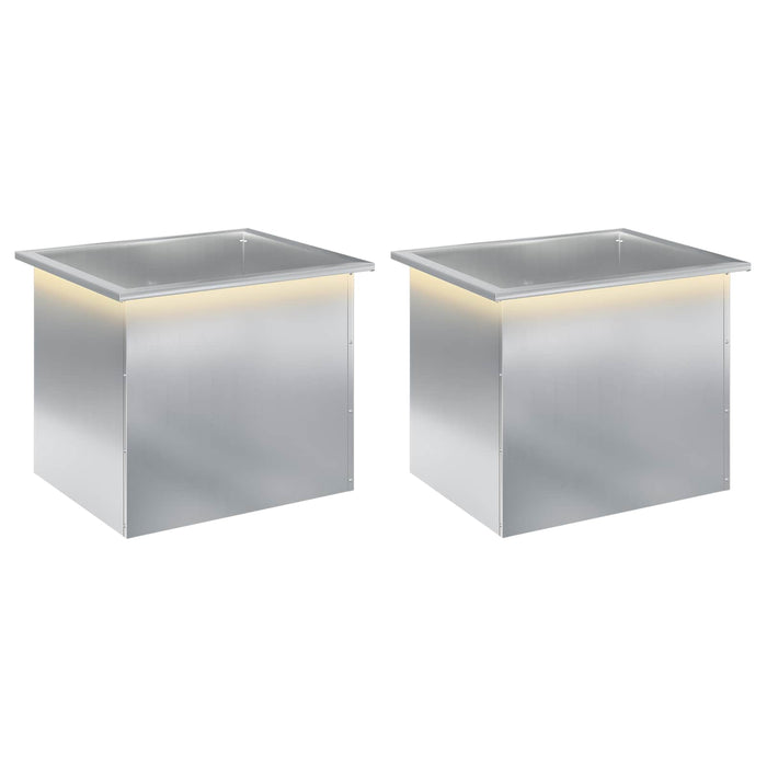 Jardinieră de grădină cu LED 2 buc. Argintiu 50 x 60 x 48 cm - WALTI WALTI