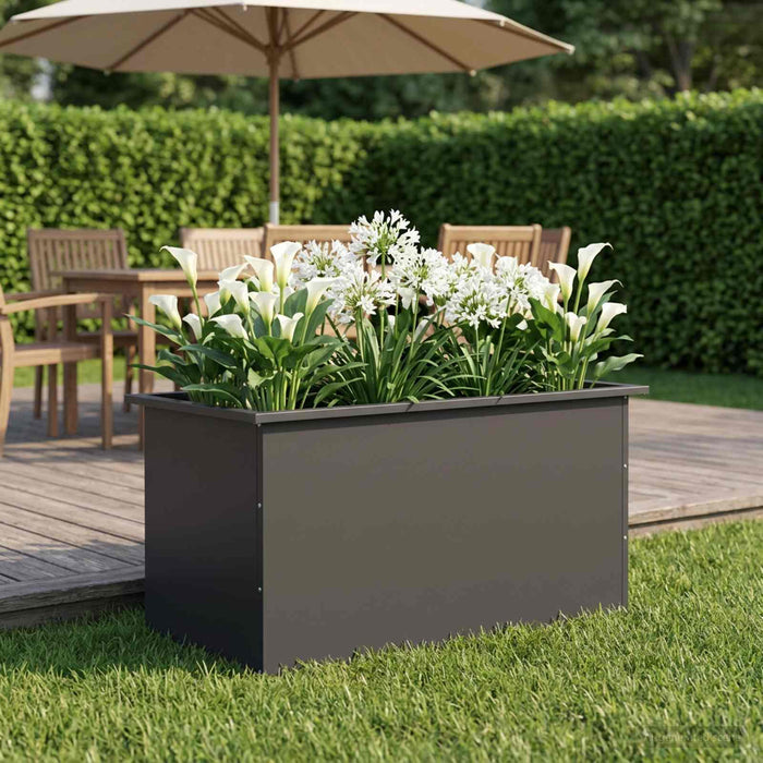 Jardinieră de grădină cu LED Negru 50 x 80 x 48 cm Oțel - WALTI WALTI
