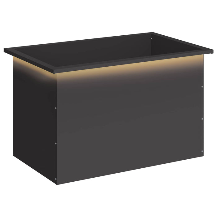 Jardinieră de grădină cu LED Negru 50 x 80 x 48 cm Oțel - WALTI WALTI