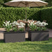 Jardinieră de grădină cu LED 2 buc. Negru 50 x 80 x 48 cm Oțel - WALTI WALTI