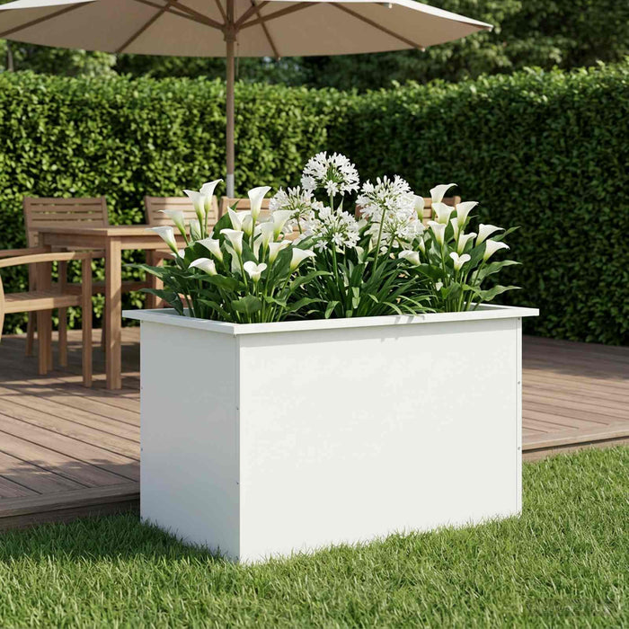 Jardinieră de grădină cu LED Alb 50 x 80 x 48 cm Oțel - WALTI WALTI