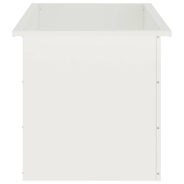Jardinieră de grădină cu LED Alb 50 x 80 x 48 cm Oțel - WALTI WALTI