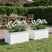 Jardinieră de grădină cu LED 2 buc. Alb 50 x 80 x 48 cm Oțel - WALTI WALTI