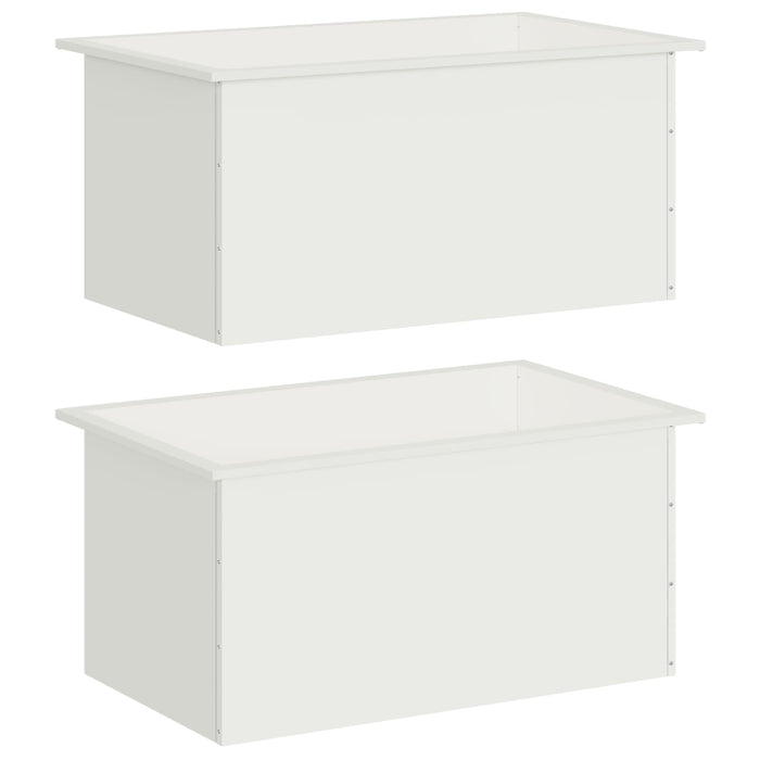 Jardinieră de grădină cu LED 2 buc. Alb 50 x 80 x 48 cm Oțel - WALTI WALTI