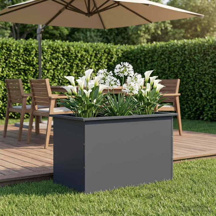 Jardinieră de grădină cu LED Antracit 50 x 80 x 48 cm Oțel WALTI