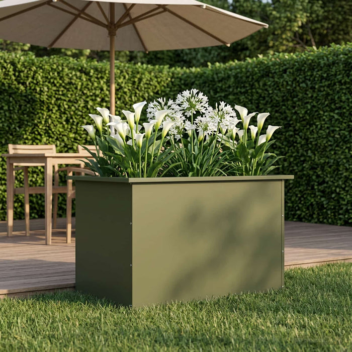 Jardinieră de grădină cu LED Verde măsliniu 50 x 80 x 48 cm - WALTI WALTI