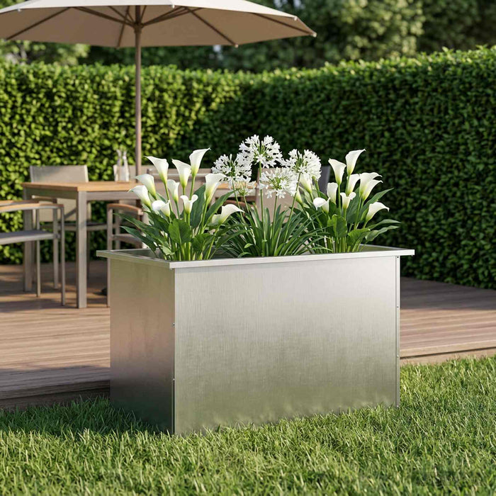 Jardinieră de grădină cu LED Argintiu 50 x 80 x 48 cm - WALTI WALTI