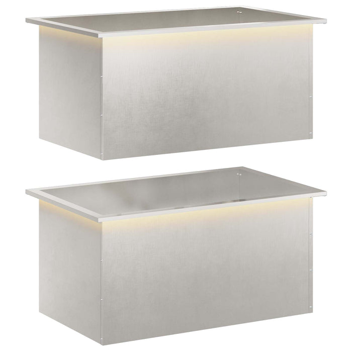 Jardinieră de grădină cu LED 2 buc. Argintiu 50 x 80 x 48 cm - WALTI WALTI