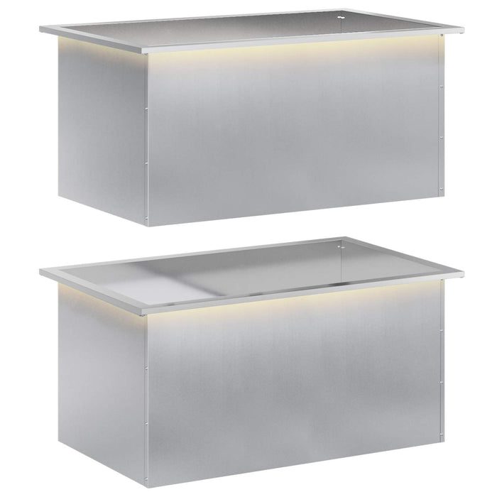 Jardinieră de grădină cu LED 2 buc. Argintiu 50 x 80 x 48 cm - WALTI WALTI