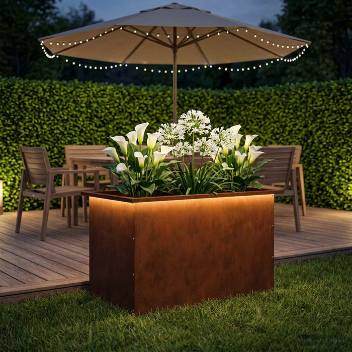 Jardinieră de grădină cu LED Ruginit 50 x 80 x 48 cm - WALTI WALTI