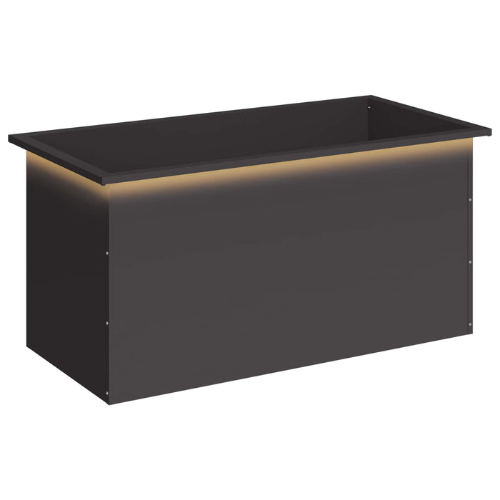 Jardinieră de grădină cu LED Negru 50 x 100 x 48 cm Oțel - WALTI WALTI