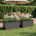 Jardinieră de grădină cu LED 2 buc. Negru 50 x 100 x 48 cm Oțel - WALTI WALTI