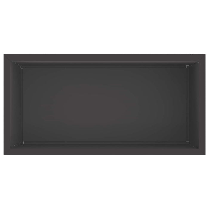 Jardinieră de grădină cu LED 2 buc. Negru 50 x 100 x 48 cm Oțel - WALTI WALTI