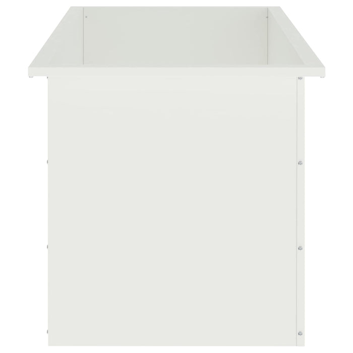 Jardinieră de grădină cu LED Alb 50 x 100 x 48 cm Oțel - WALTI WALTI