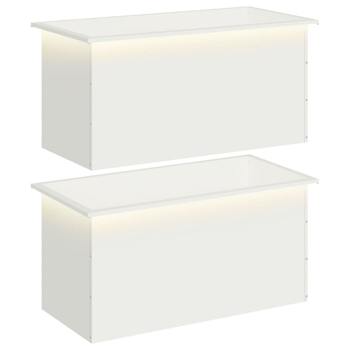 Jardinieră de grădină cu LED 2 buc. Alb 50 x 100 x 48 cm Oțel - WALTI WALTI