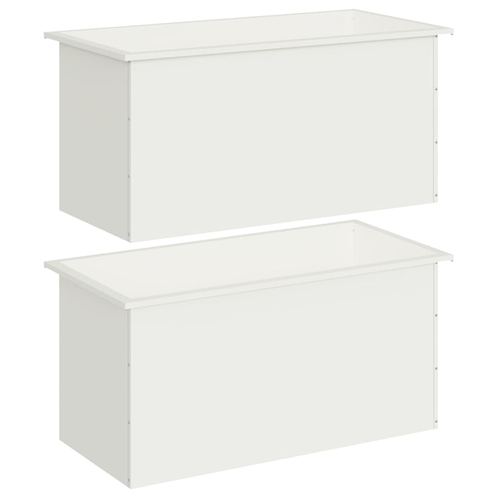 Jardinieră de grădină cu LED 2 buc. Alb 50 x 100 x 48 cm Oțel - WALTI WALTI