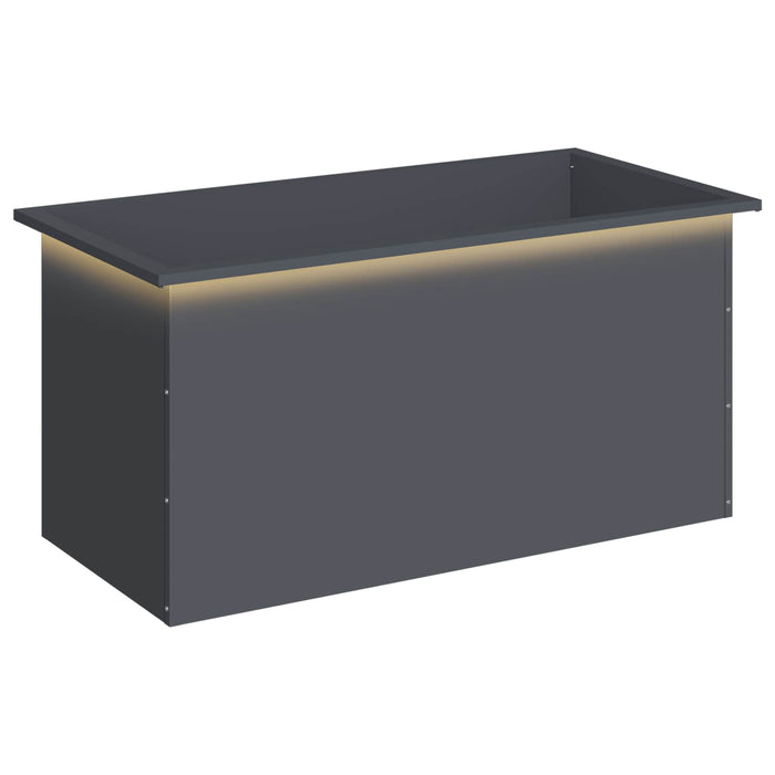 Jardinieră de grădină cu LED Antracit 50 x 100 x 48 cm Oțel WALTI