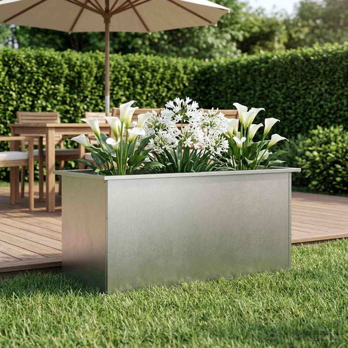 Jardinieră de grădină cu LED Argintiu 50 x 100 x 48 cm - WALTI WALTI