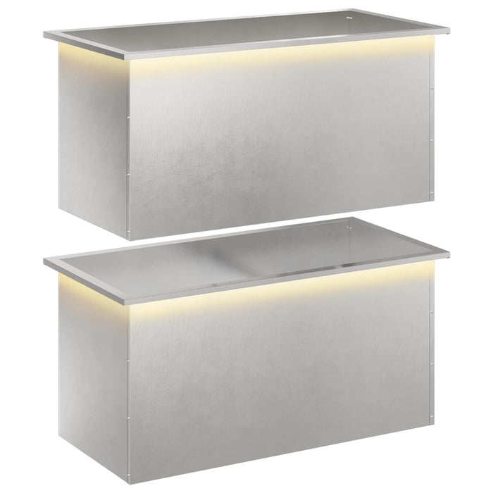 Jardinieră de grădină cu LED 2 buc. Argintiu 50 x 100 x 48 cm - WALTI WALTI