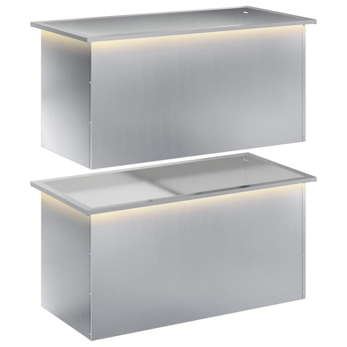 Jardinieră de grădină cu LED 2 buc. Argintiu 50 x 100 x 48 cm - WALTI WALTI