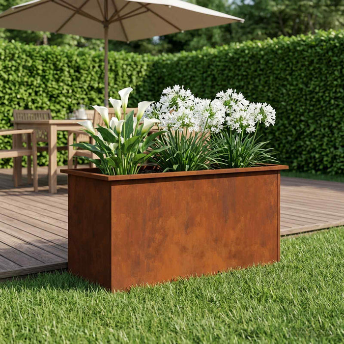 Jardinieră de grădină cu LED Ruginit 50 x 100 x 48 cm WALTI