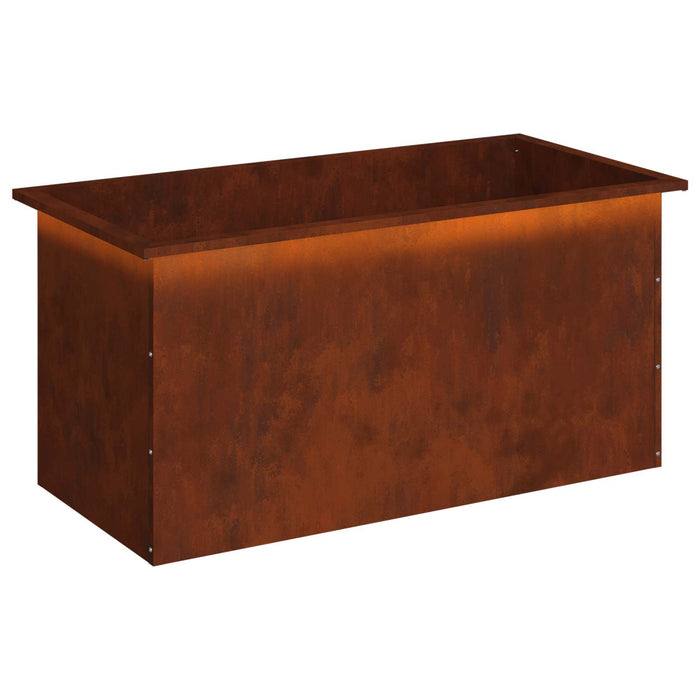 Jardinieră de grădină cu LED Ruginit 50 x 100 x 48 cm WALTI