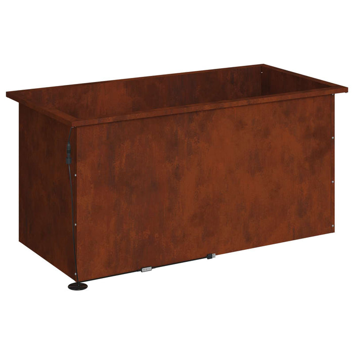 Jardinieră de grădină cu LED Ruginit 50 x 100 x 48 cm WALTI