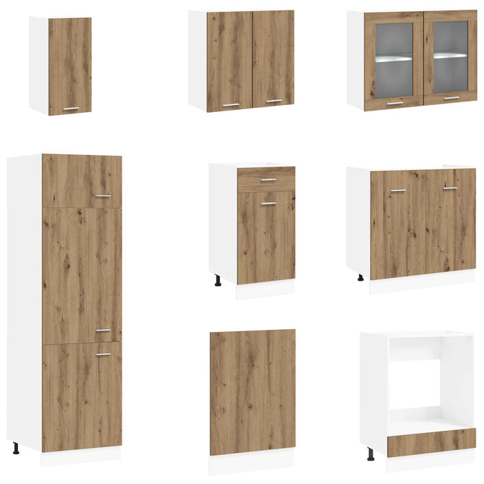 Unitate de bucătărie Lyon 8 pcs Stejar Artizanal Lemn prelucrat WALTI